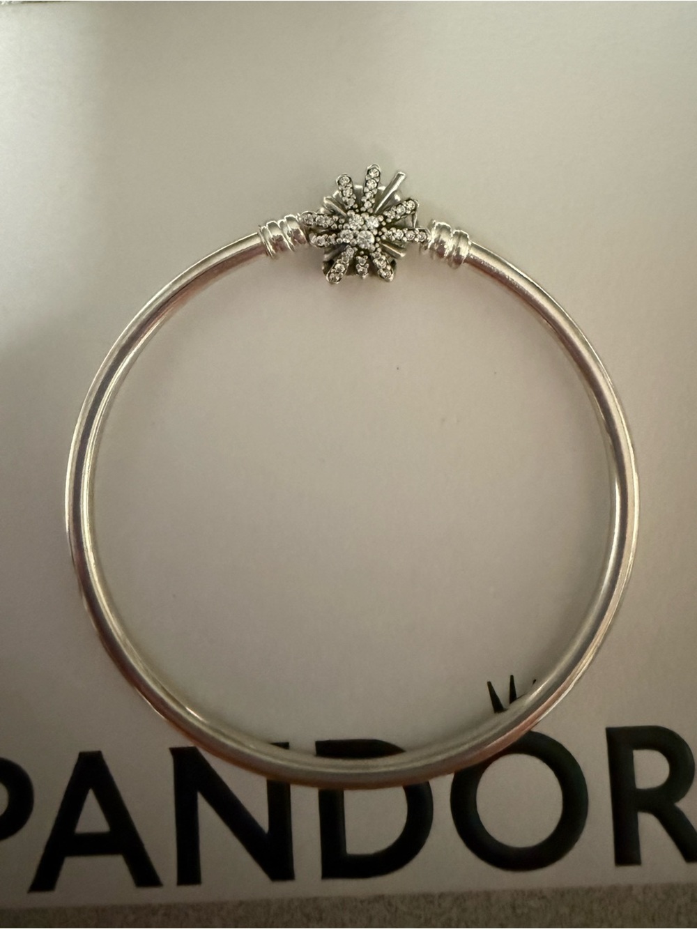 6.7” Pandora Silver Sparkling Starburst Bangle